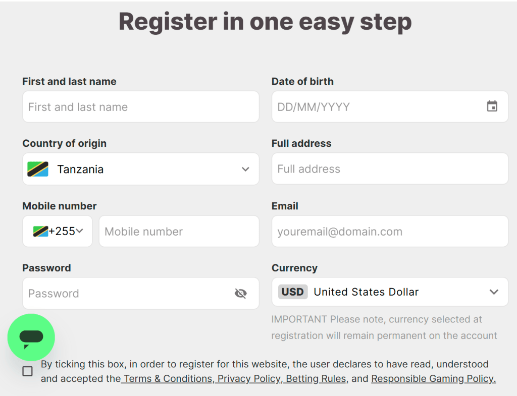 Preview of online casinos registration process
