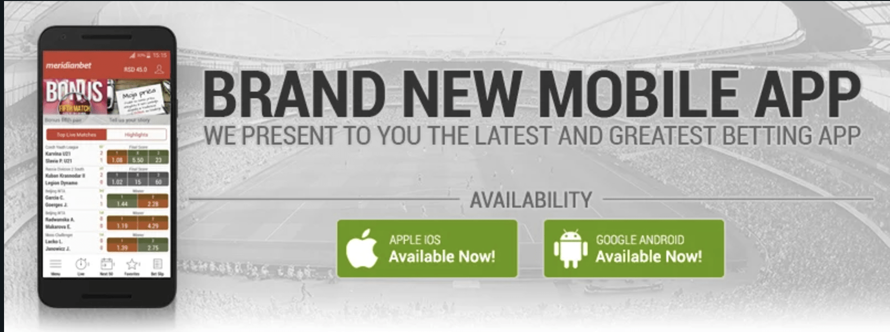 Preview of Meridianbet app#2