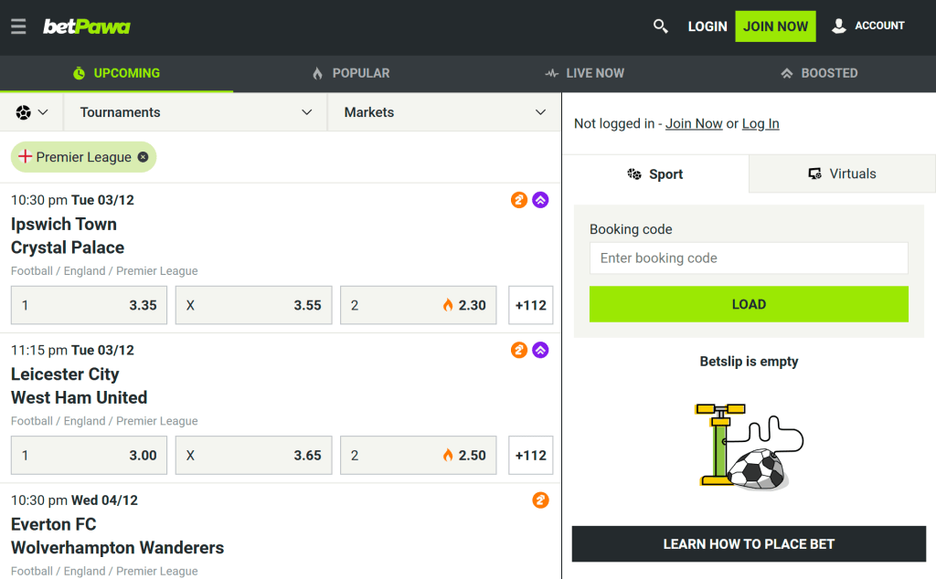 Preview of Betpawa sport betting